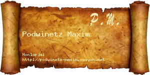Podwinetz Maxim névjegykártya